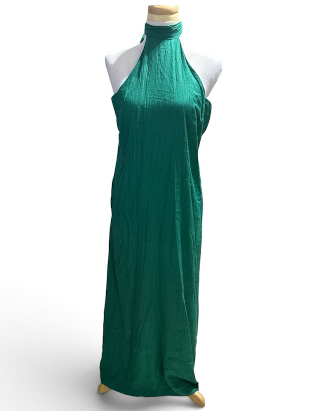 Anthropologie Sunday in Brooklyn Cut Out Green Maxi Dress with Neck Bow Medium - Picture 4 of 5